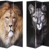 KARE Design Paravent King Lion Vs Cat Girl 120X180Cm- Paravents