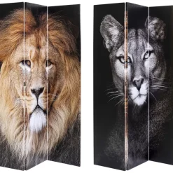 KARE Design Paravent King Lion Vs Cat Girl 120X180Cm- Paravents
