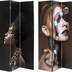 KARE Design Paravent Royal Headdress Vs Snake Girl 120X180Cm- Paravents