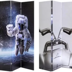 KARE Design Paravent Triptychon Man Vs Oldtimer 120X180Cm- Paravents