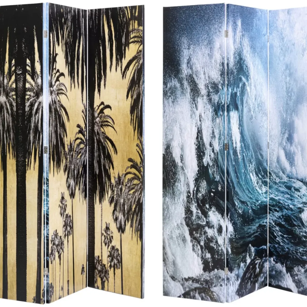 KARE Design Paravent Triptychon Wave Vs Palms 120X180Cm- Paravents