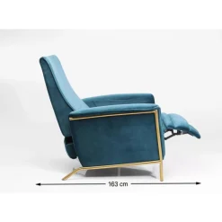 KARE Design Relaxsessel Lazy Velvet Blau- Sessel