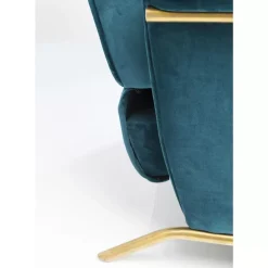 KARE Design Relaxsessel Lazy Velvet Blau- Sessel