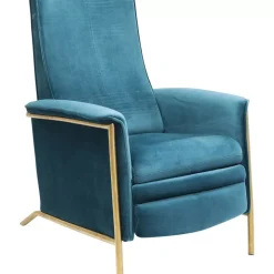 KARE Design Relaxsessel Lazy Velvet Blau- Sessel