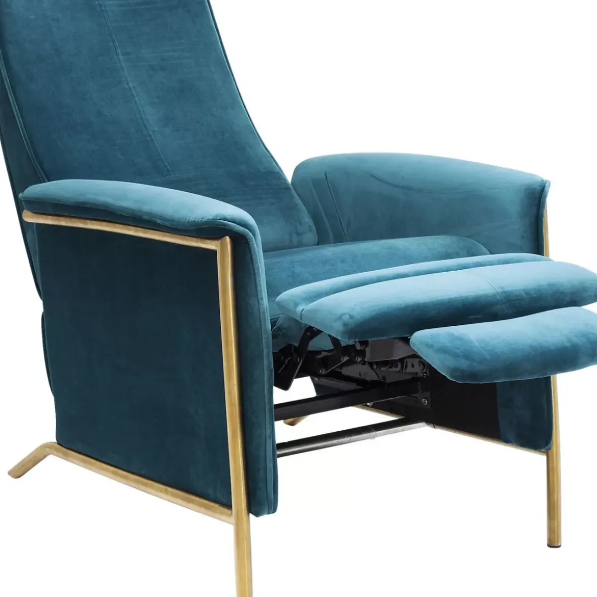 KARE Design Relaxsessel Lazy Velvet Blau- Sessel