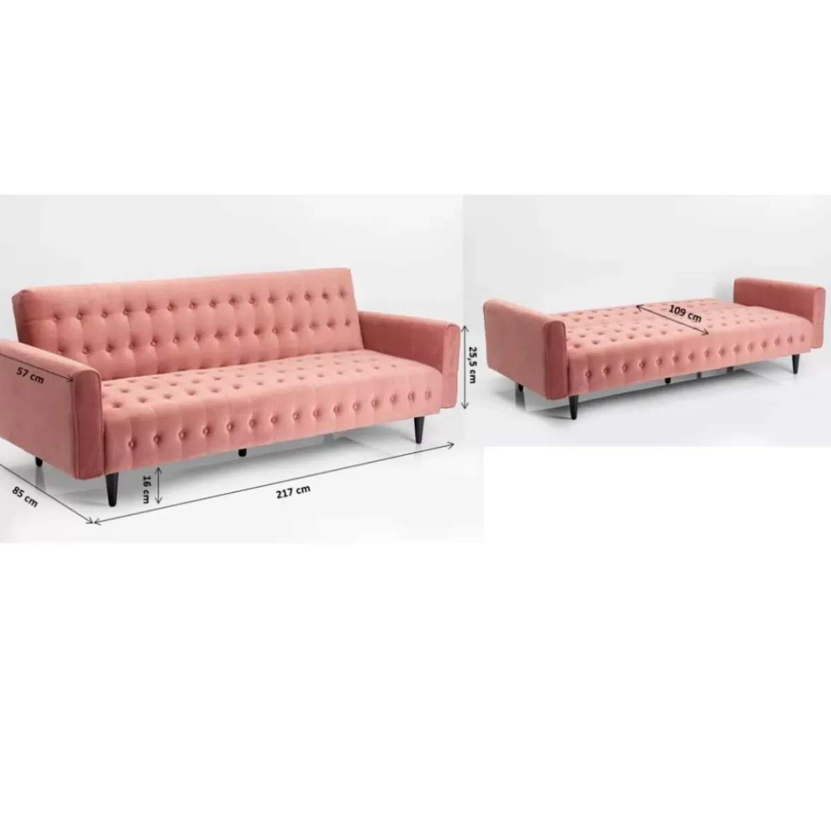 KARE Design Schlafsofa Milchbar Rose 219Cm- Sofas & Couches