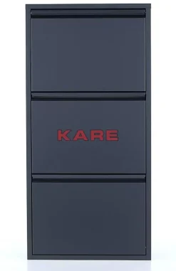 KARE Design Schuhkipper Caruso 3-Er Anthrazit- Kleinmöbel & Sonstiges