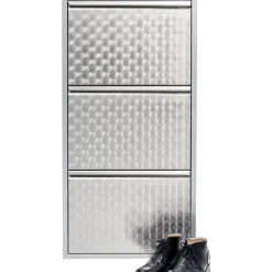 KARE Design Schuhkipper Caruso 3-Er Silber/Geflext- Kleinmöbel & Sonstiges