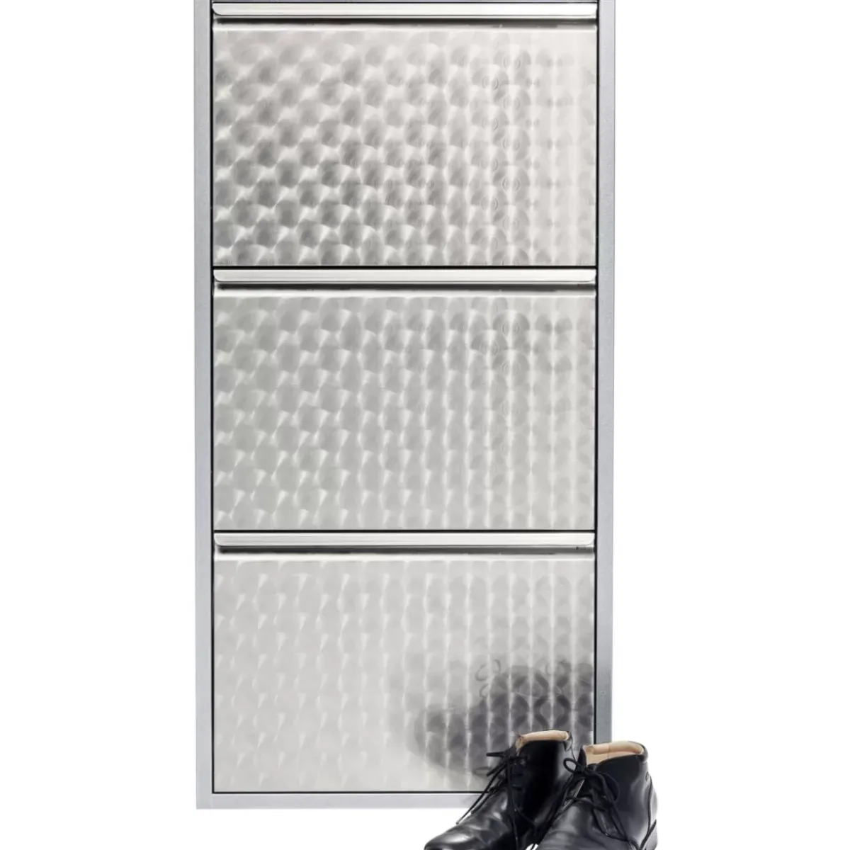 KARE Design Schuhkipper Caruso 3-Er Silber/Geflext- Kleinmöbel & Sonstiges
