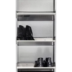 KARE Design Schuhkipper Caruso 3-Er Silber/Geflext- Kleinmöbel & Sonstiges