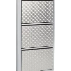 KARE Design Schuhkipper Caruso 3-Er Silber/Geflext- Kleinmöbel & Sonstiges