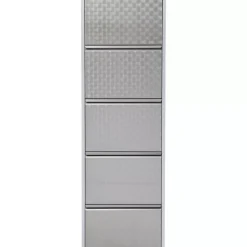 KARE Design Schuhkipper Caruso 5-Er Silber/Geflext- Kleinmöbel & Sonstiges