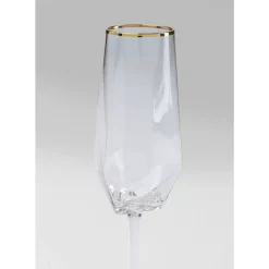KARE Design Sektglas Diamond Gold Rim- Geschirr & Tischaccessoires