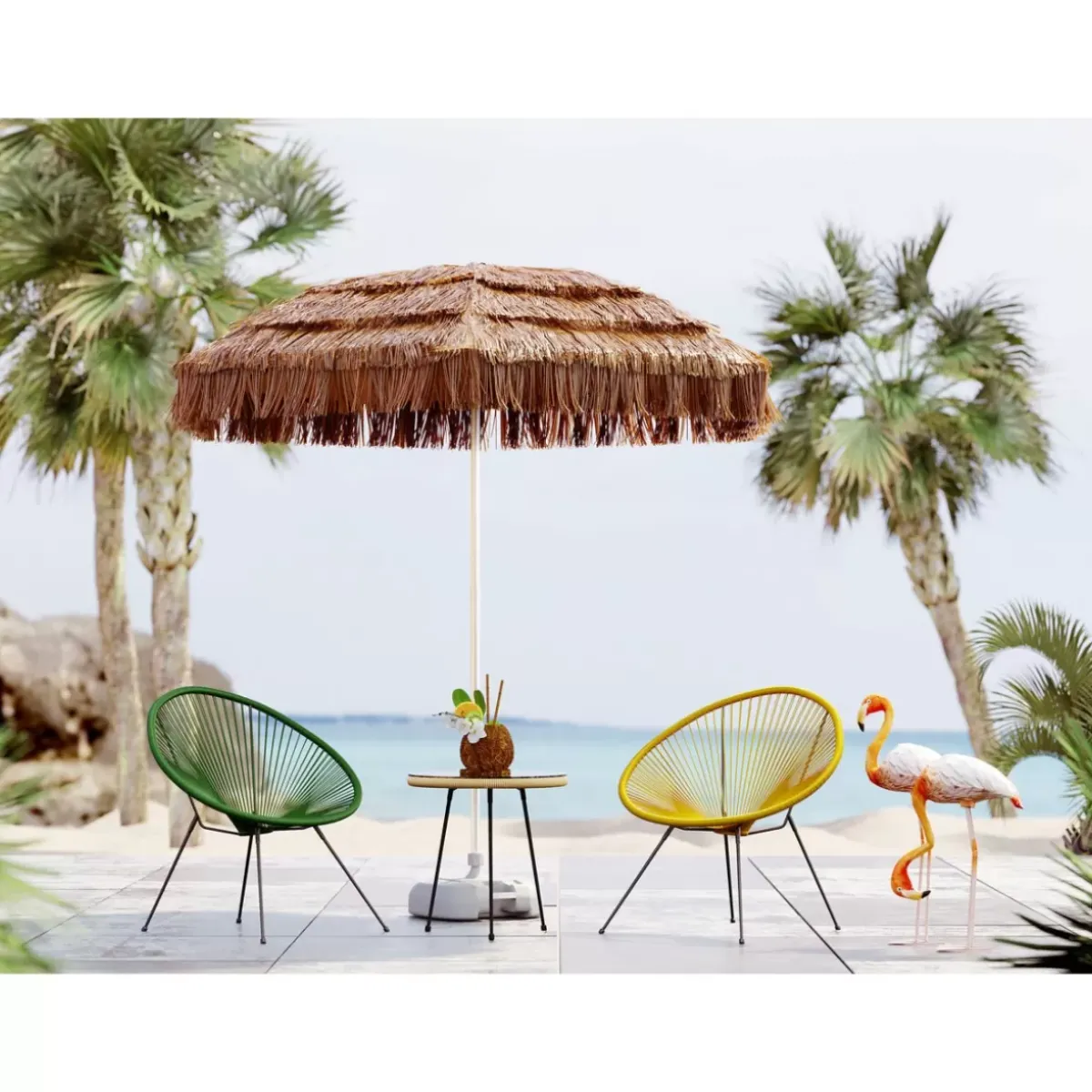 KARE Design Sessel Acapulco Gelb- Outdoormöbel