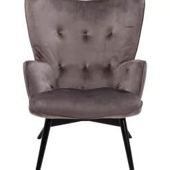 KARE Design Sessel Black Vicky Velvet Grau- Sessel