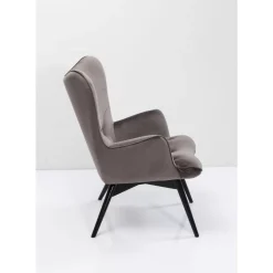 KARE Design Sessel Black Vicky Velvet Grau- Sessel