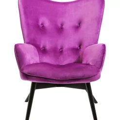 KARE Design Sessel Black Vicky Velvet Purple- Sessel