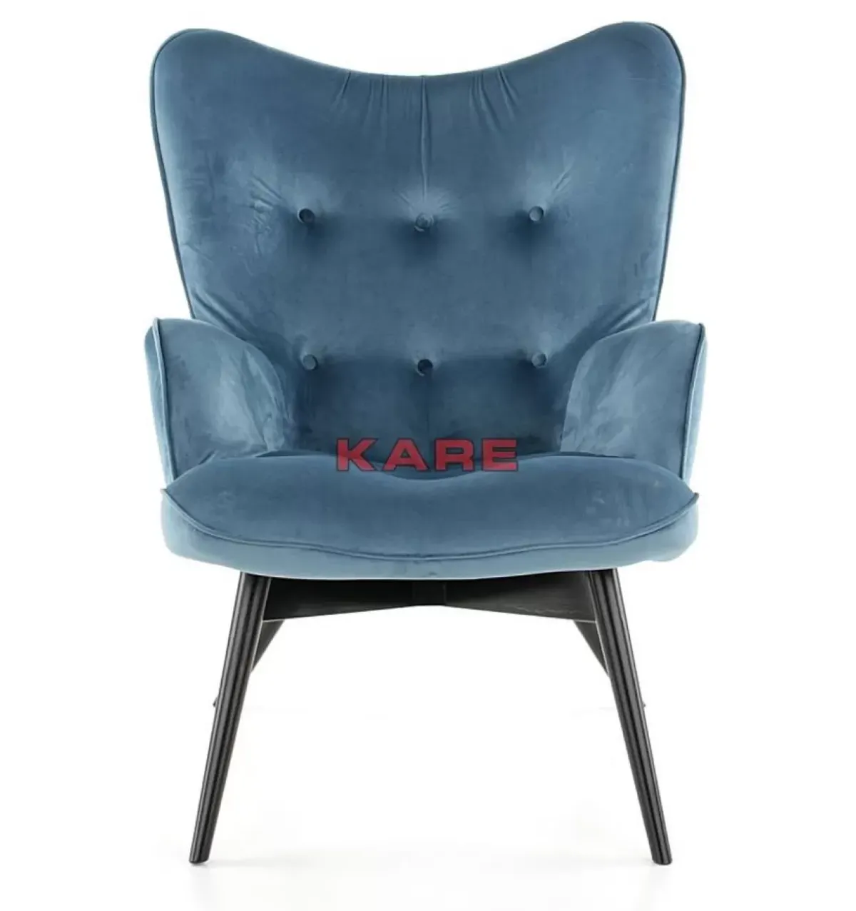KARE Design Sessel Black Vicky Velvet Petrol- Sessel