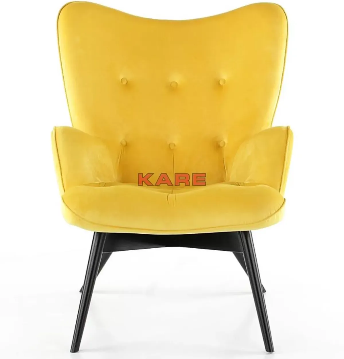 KARE Design Sessel Black Vicky Velvet Yellow- Sessel