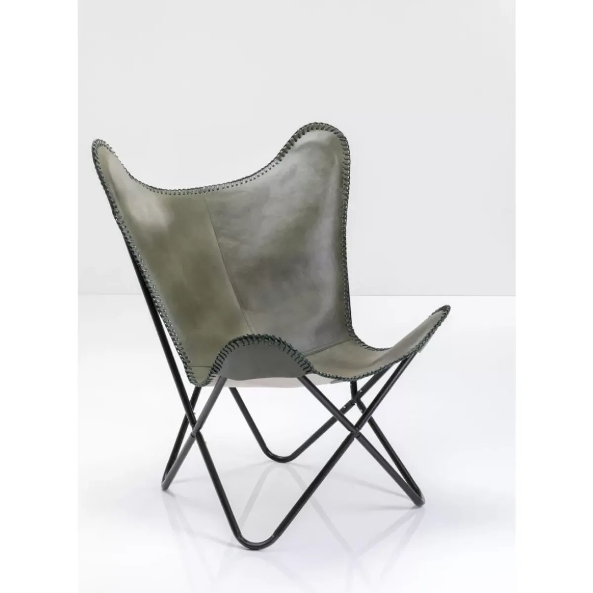 KARE Design Sessel California Leder Khaki- Sessel