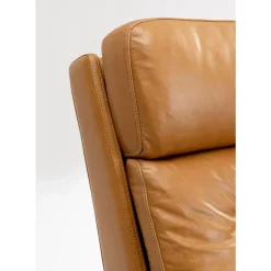 KARE Design Sessel Mit Hocker Breno Braun- Sessel