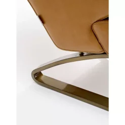 KARE Design Sessel Mit Hocker Breno Braun- Sessel