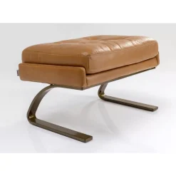 KARE Design Sessel Mit Hocker Breno Braun- Sessel