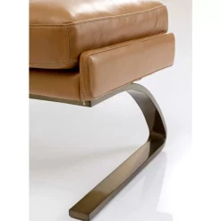 KARE Design Sessel Mit Hocker Breno Braun- Sessel