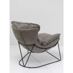 KARE Design Sessel Mit Hocker Snuggle Grau (2/Tlg)- Sessel