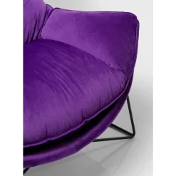 KARE Design Sessel Mit Hocker Snuggle Lila (2/Tlg)- Sessel