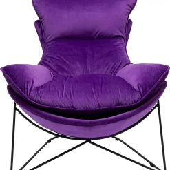 KARE Design Sessel Mit Hocker Snuggle Lila (2/Tlg)- Sessel