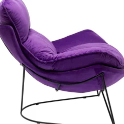 KARE Design Sessel Mit Hocker Snuggle Lila (2/Tlg)- Sessel