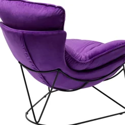 KARE Design Sessel Mit Hocker Snuggle Lila (2/Tlg)- Sessel