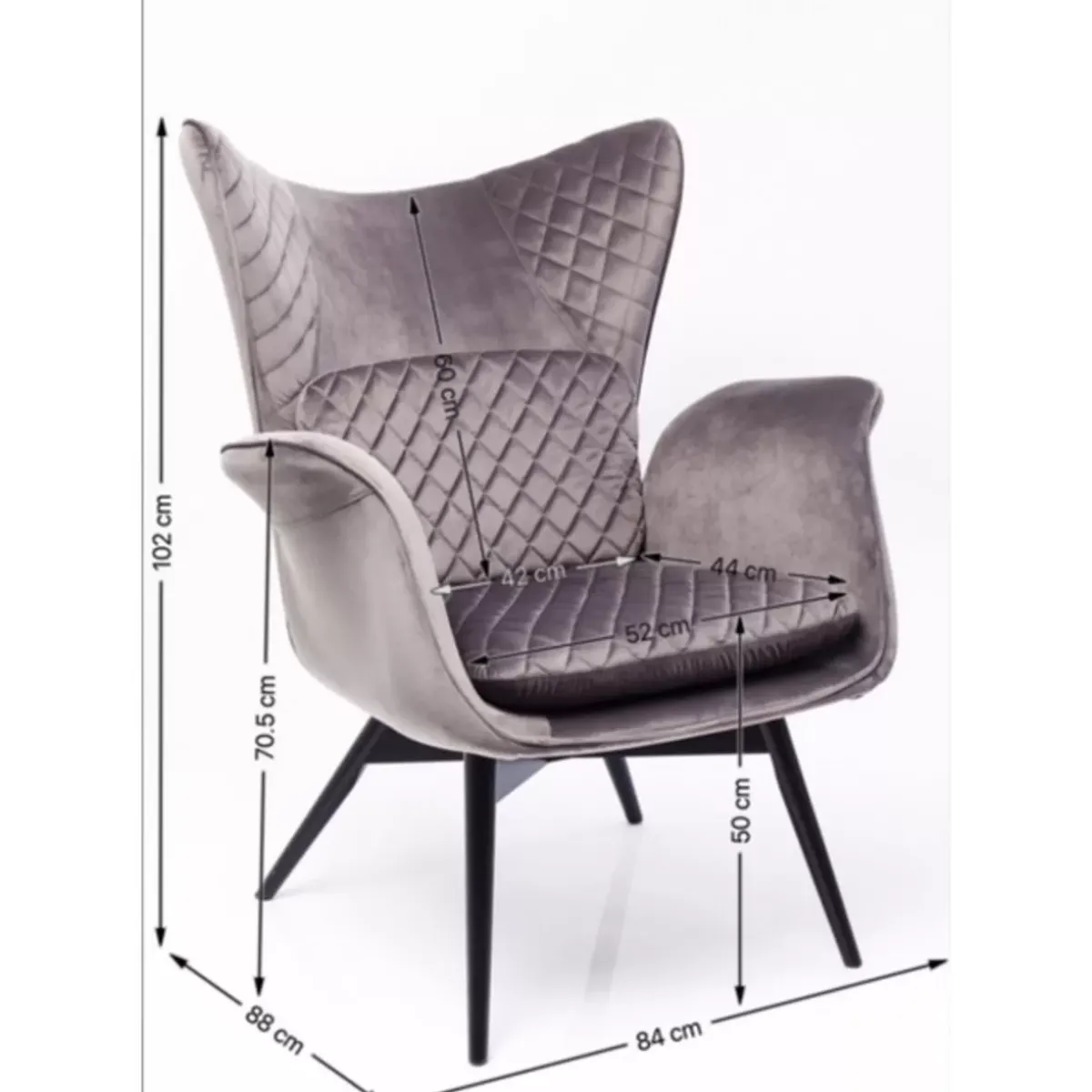 KARE Design Sessel Tudor Velvet Silbergrau- Sessel