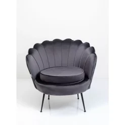 KARE Design Sessel Water Lily Black Grau- Sessel