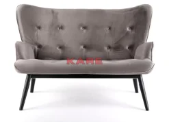 KARE Design Sofa Black Vicky 2-Sitzer Velvet Grau- Sofas & Couches