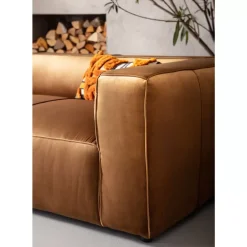 KARE Design Sofa Cubetto 3-Sitzer Velvet Braun- Sofas & Couches