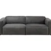 KARE Design Sofa Henry 3-Sitzer Leder Grau- Sofas & Couches