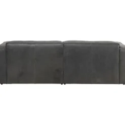 KARE Design Sofa Henry 3-Sitzer Leder Grau- Sofas & Couches