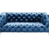 KARE Design Sofa Look 2-Sitzer Velvet Blau- Sofas & Couches
