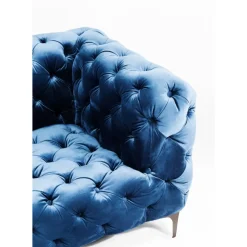 KARE Design Sofa Look 2-Sitzer Velvet Blau- Sofas & Couches
