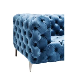 KARE Design Sofa Look 2-Sitzer Velvet Blau- Sofas & Couches