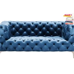 KARE Design Sofa Look 2-Sitzer Velvet Blau- Sofas & Couches