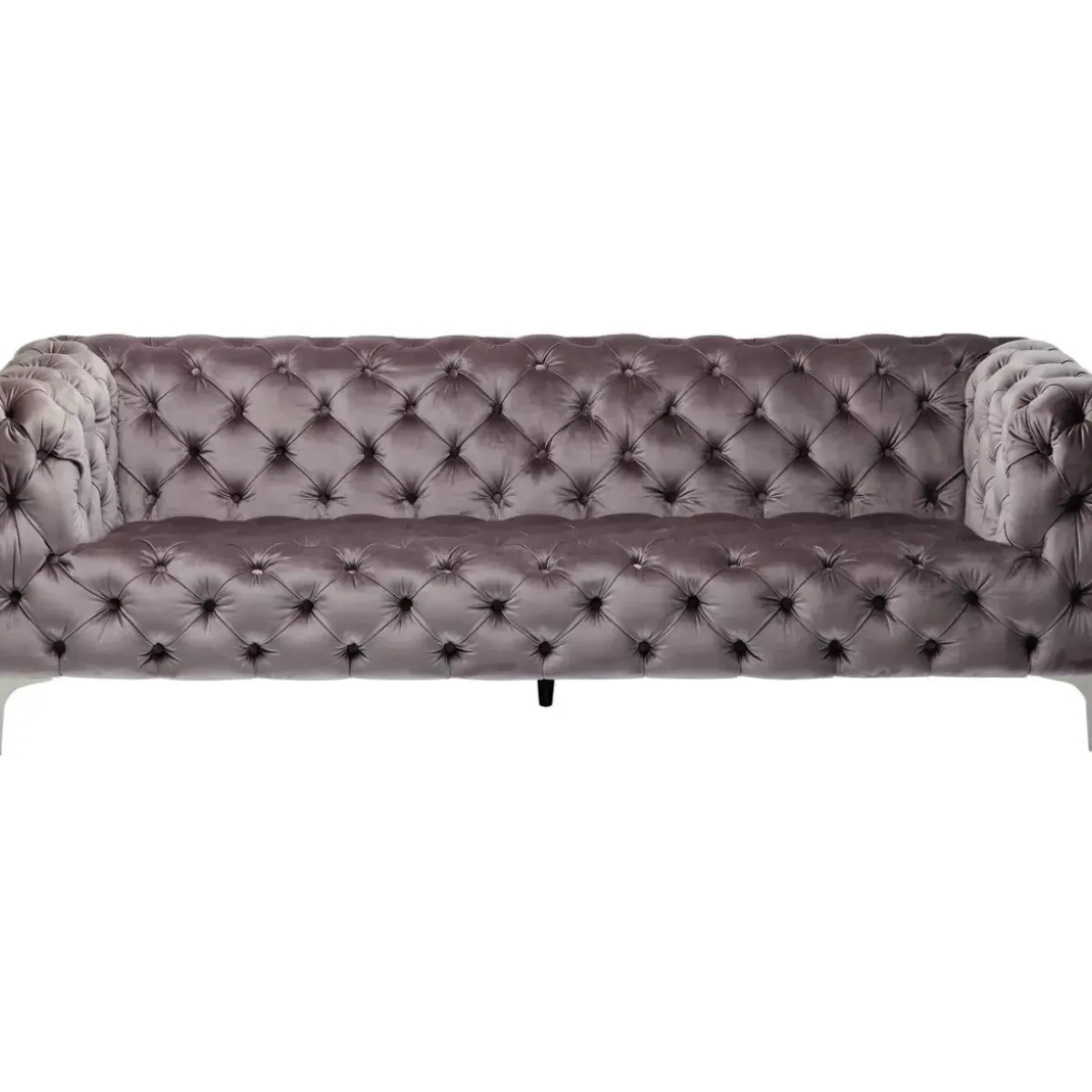 KARE Design Sofa Look 3-Sitzer Velvet Grau- Sofas & Couches