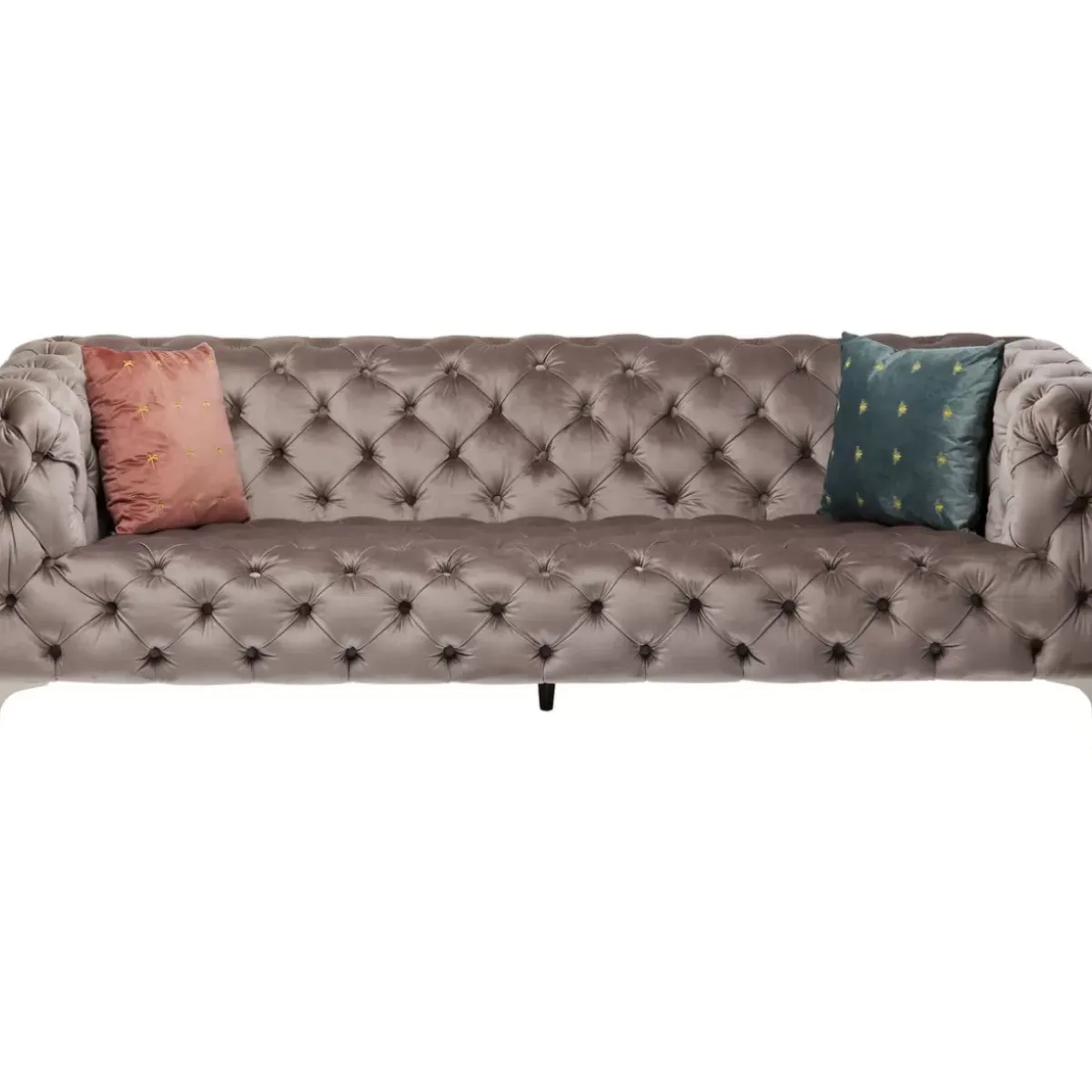 KARE Design Sofa Look 3-Sitzer Velvet Grau- Sofas & Couches