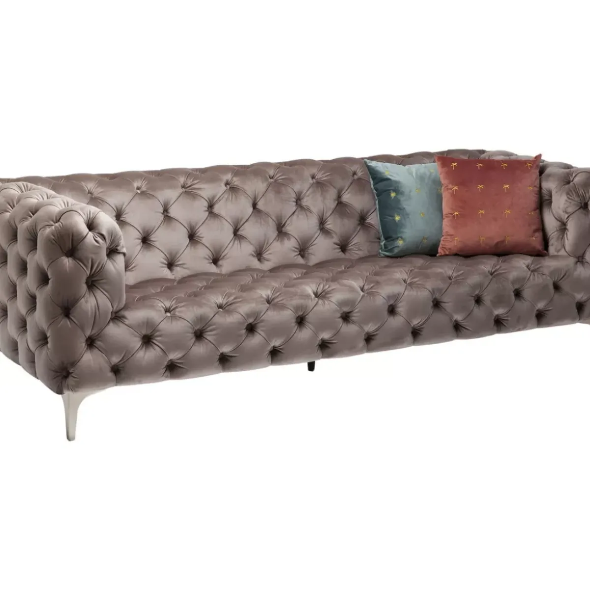 KARE Design Sofa Look 3-Sitzer Velvet Grau- Sofas & Couches