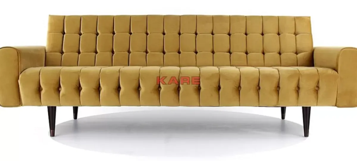 KARE Design Sofa Milchbar 3-Sitzer Velvet Honey- Sofas & Couches