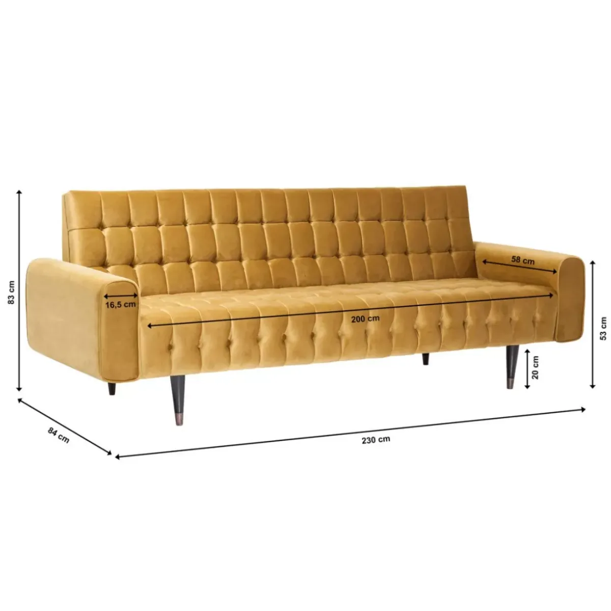 KARE Design Sofa Milchbar 3-Sitzer Velvet Honey- Sofas & Couches
