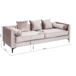 KARE Design Sofa Variete 3-Sitzer Grau- Sofas & Couches