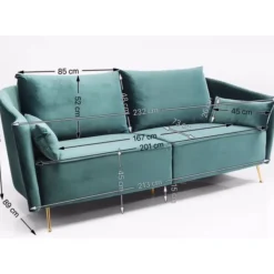 KARE Design Sofa Vegas Forever 3-Sitzer Petrol- Sofas & Couches